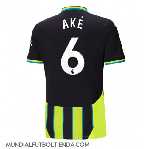 Camiseta Manchester City Nathan Ake #6 Segunda Equipación Replica 2024-25 mangas cortas